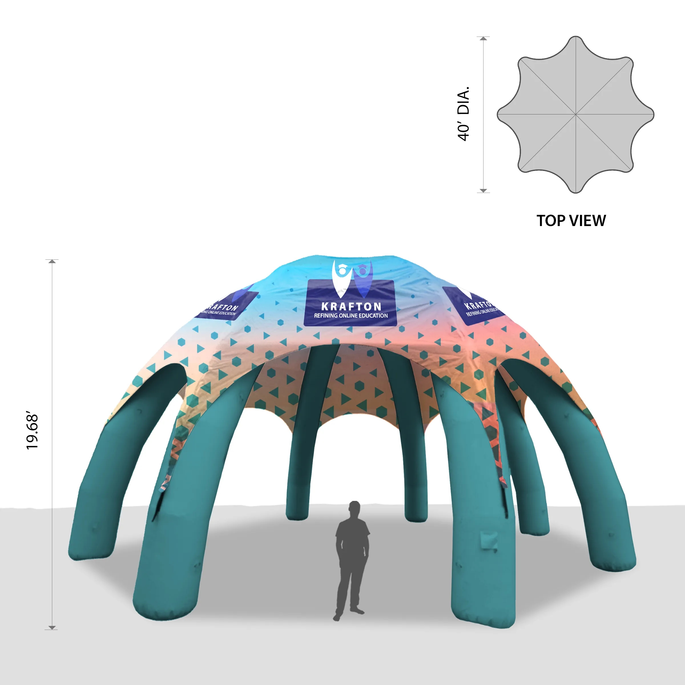 40' Custom Inflatable Spider Tent with 8 legs with Canopy 2
