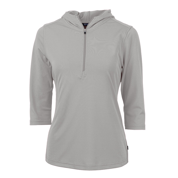 Cutter & Buck Virtue Eco Pique Recycled Half Zip Pullover Ladies Hoodie, custom hoodie or sweatshirt with logo imprint 4