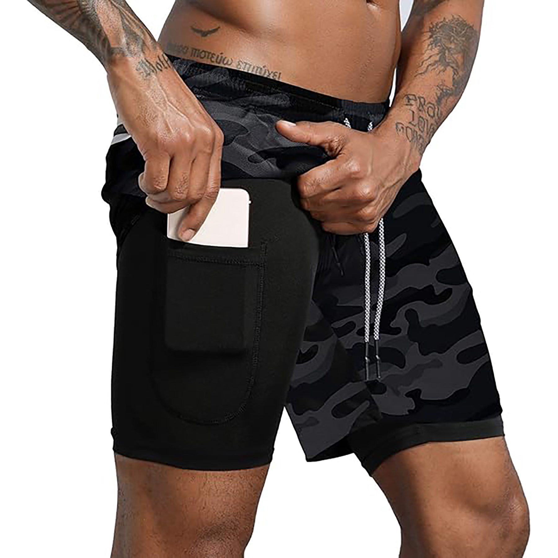 Men's 2 in 1 Workout Running Shorts 17