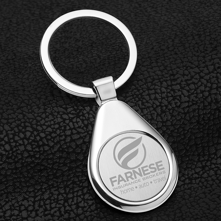 "Raindrop" Economy Laser Engraved Metal Key Holder