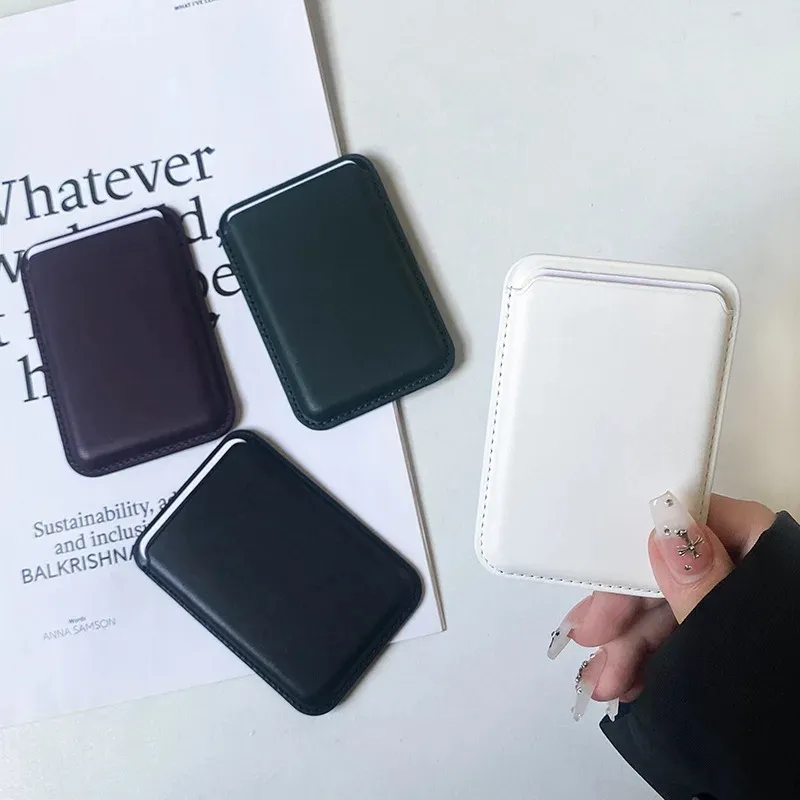 Custom Leather Phone Card Holder Magnetic Wallet 7