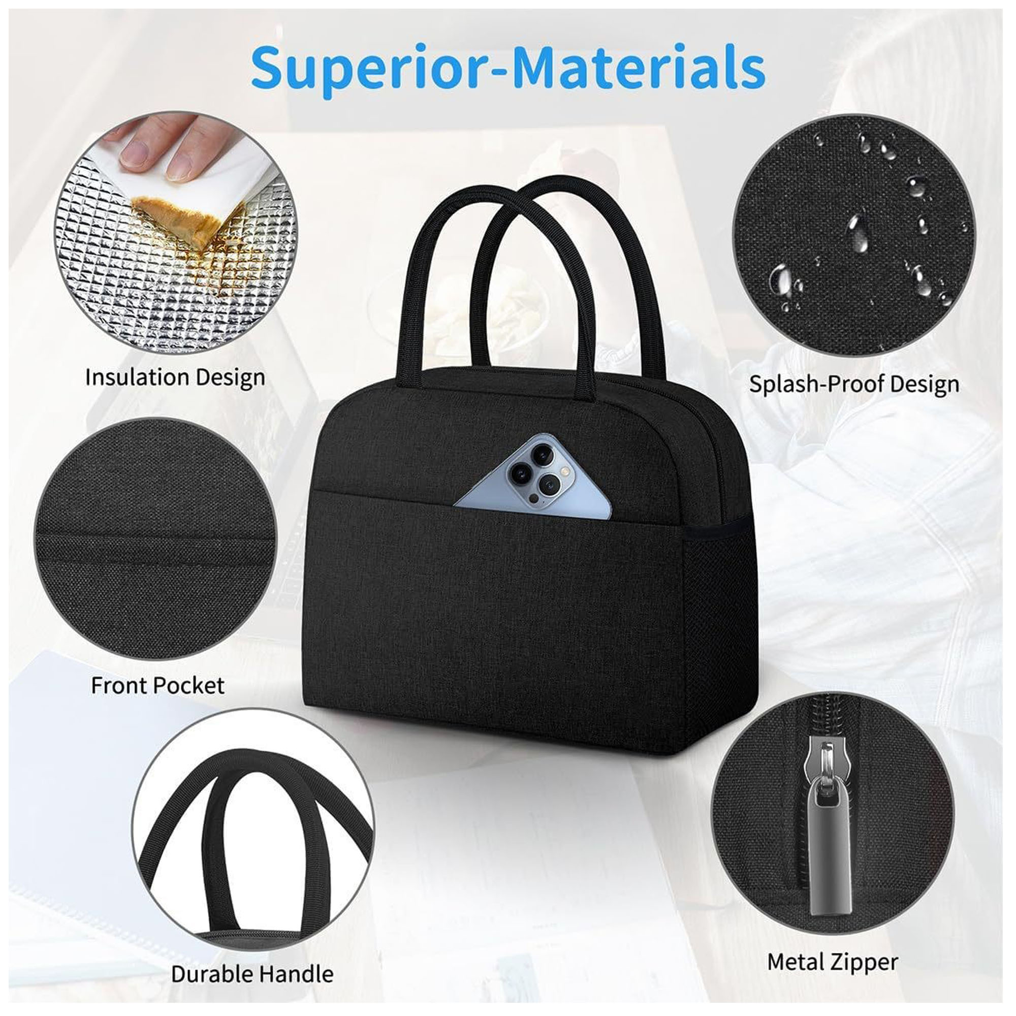 Oxford Cloth Spacious Insulated Bento Bag ?C Waterproof And Durable 4