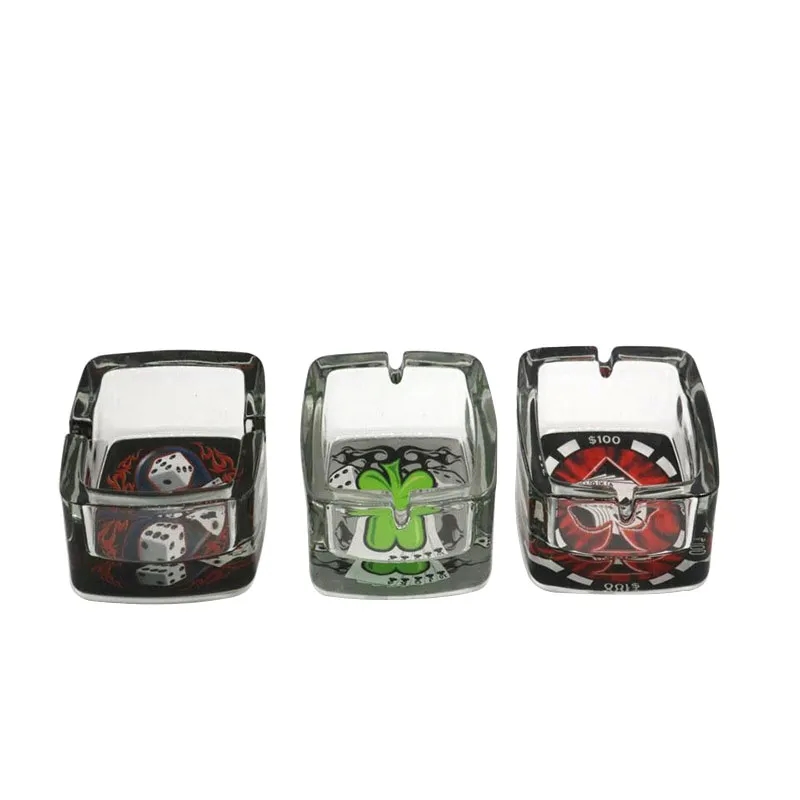 3.8'' Square Glass Cigarette Ashtray 6