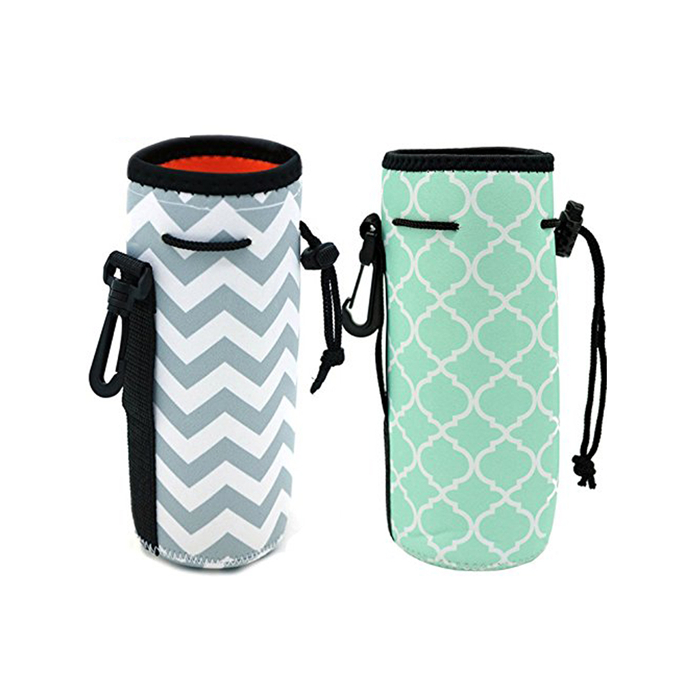 Neoprene Water Bottle Drawstring Cooler, custom koozie with logo imprint 3