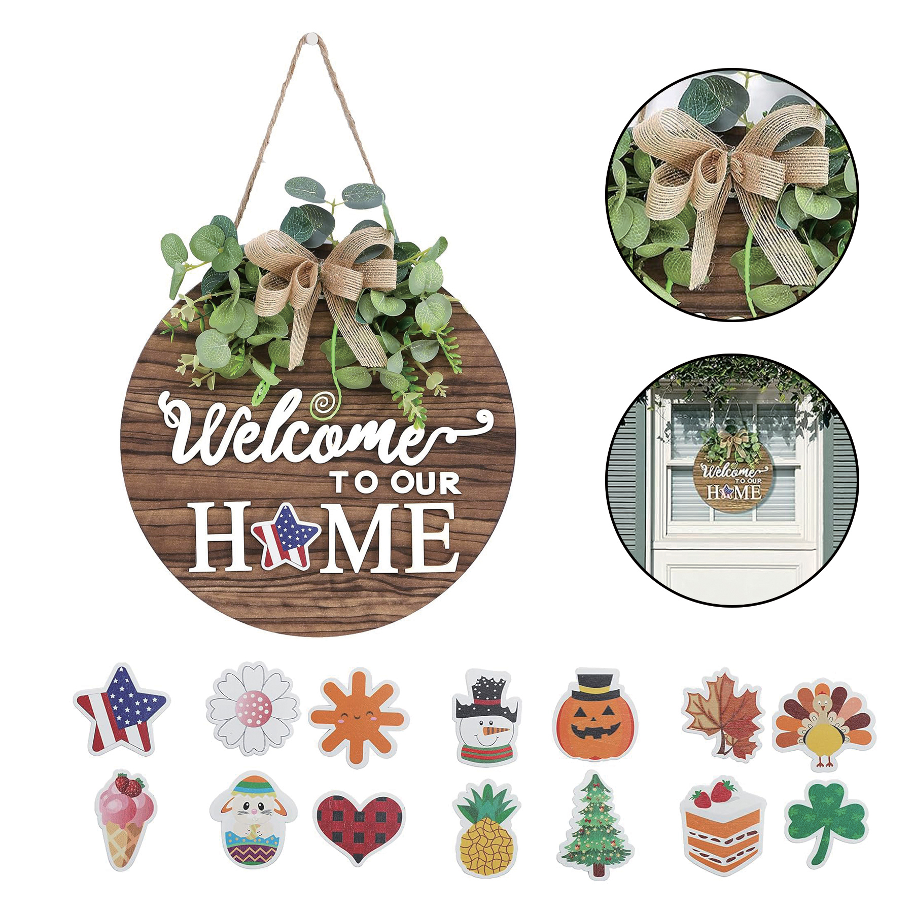 Seasonal Welcome Sign Front Door Decoration 1