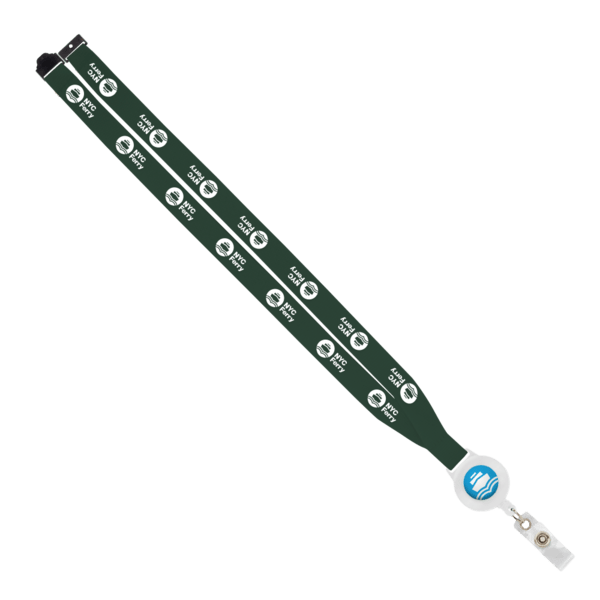 IMPORT 3/4" Polyester Lanyard with Retractable Badge Reel and IPH7 back of neck convenience release. 144