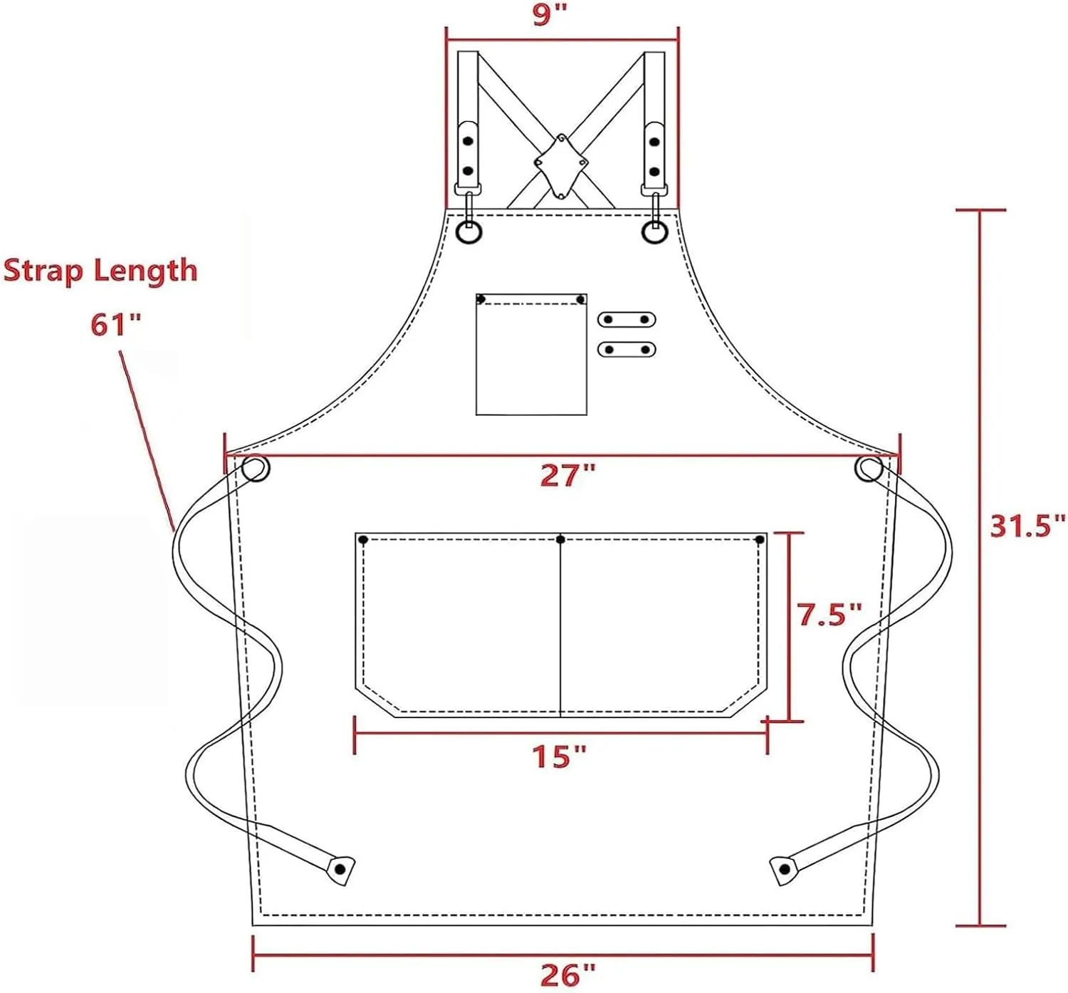 Cotton Canvas Cross Back Heavy Duty Adjustable Work Apron 8