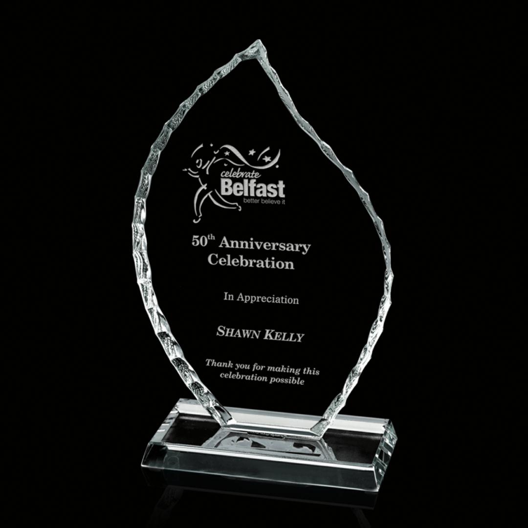 Iceberg Flame Award - Starfire, custom award with logo imprint 5