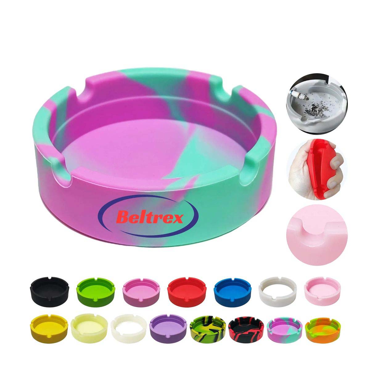 Durable Heat Resistant Silicone Ashtray for Smokers 7