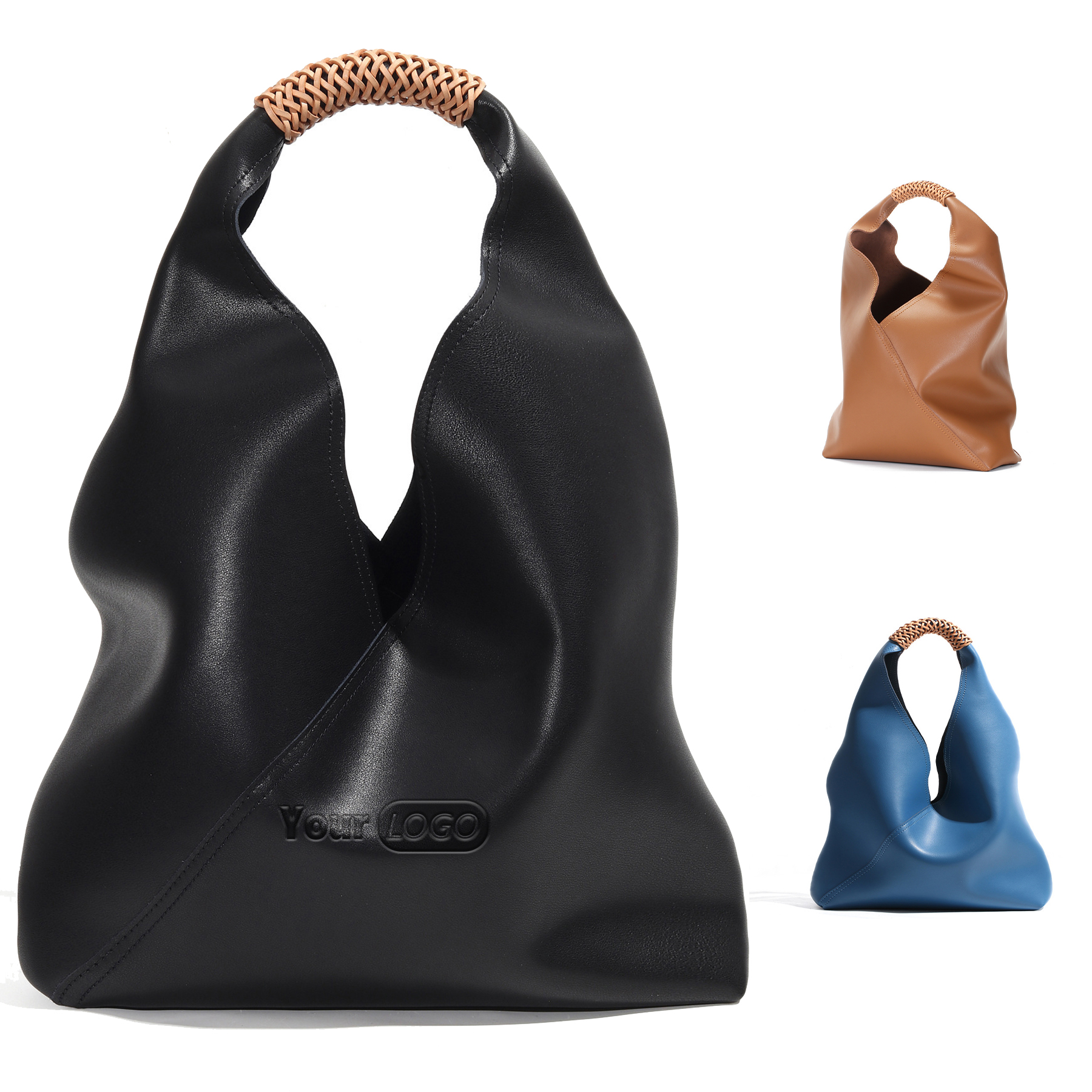 Genuine Leather Stylish hand-to-shoulder tote bag, custom tote bag with logo imprint 5