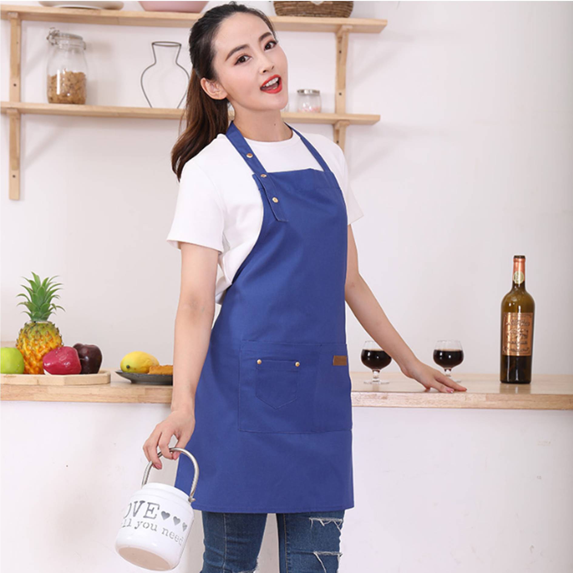 Canvas Kitchen Aprons With Pockets 4