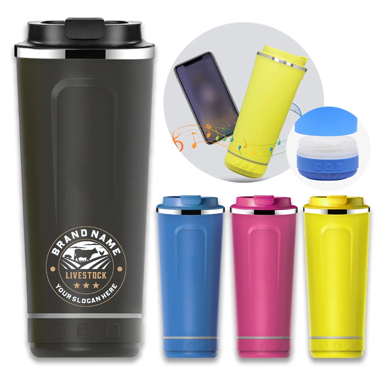 18oz. Multifunctional Detachable Bluetooth Speaker Water Cup 5
