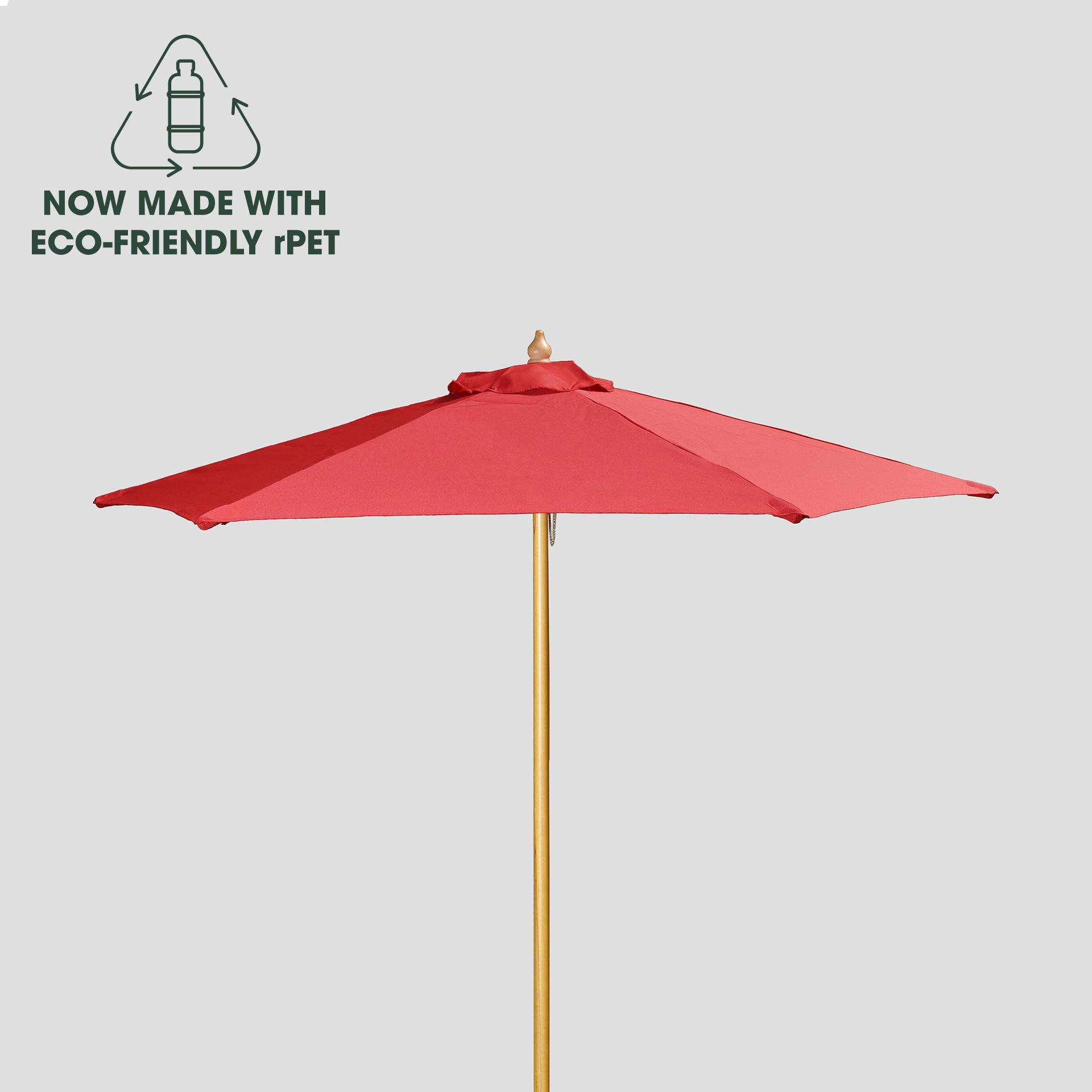 7' Wood Market Umbrella