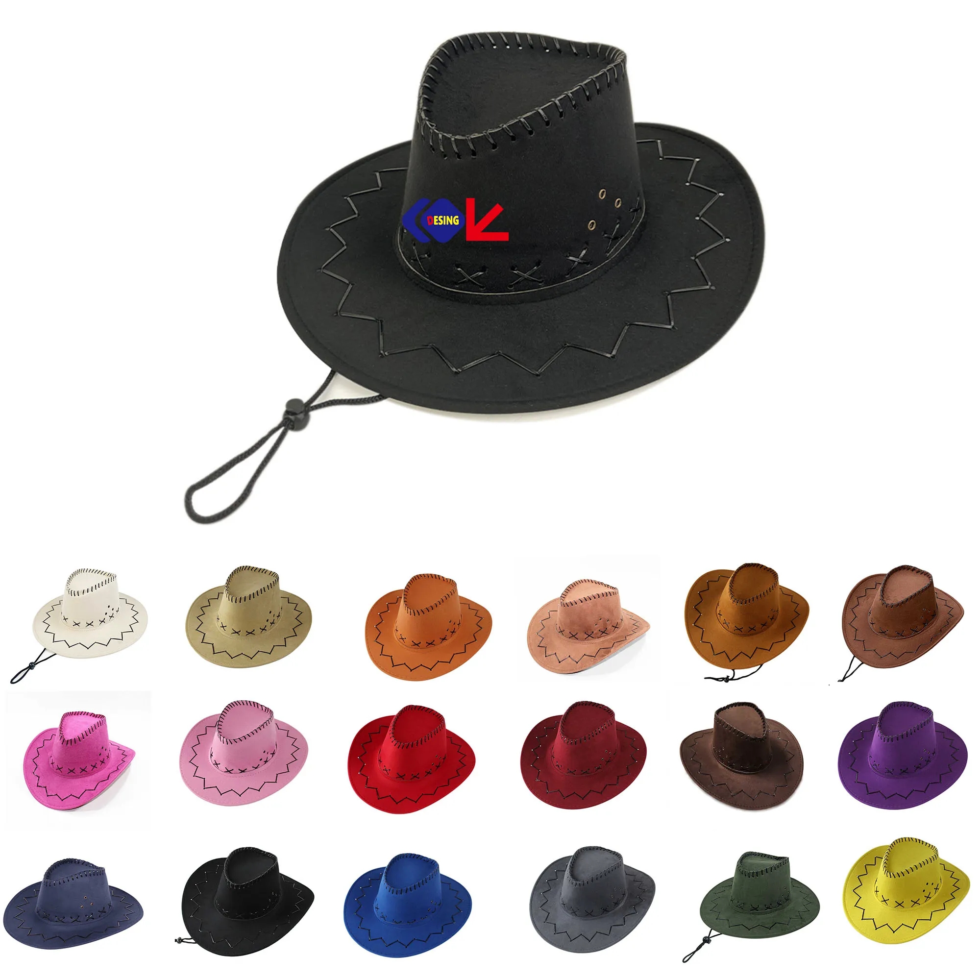 Felt Wide Brim Cowboy Hat 6