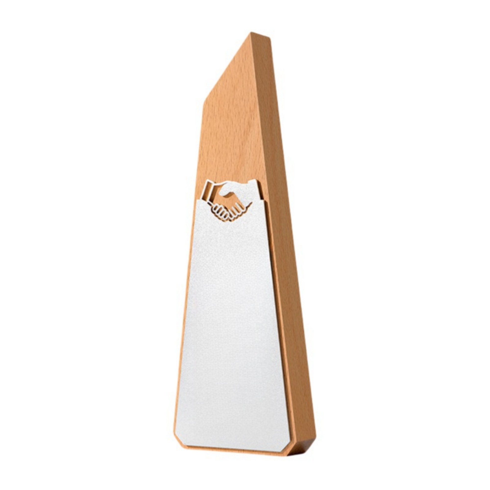 Handshake Design Wooden Trophy 4