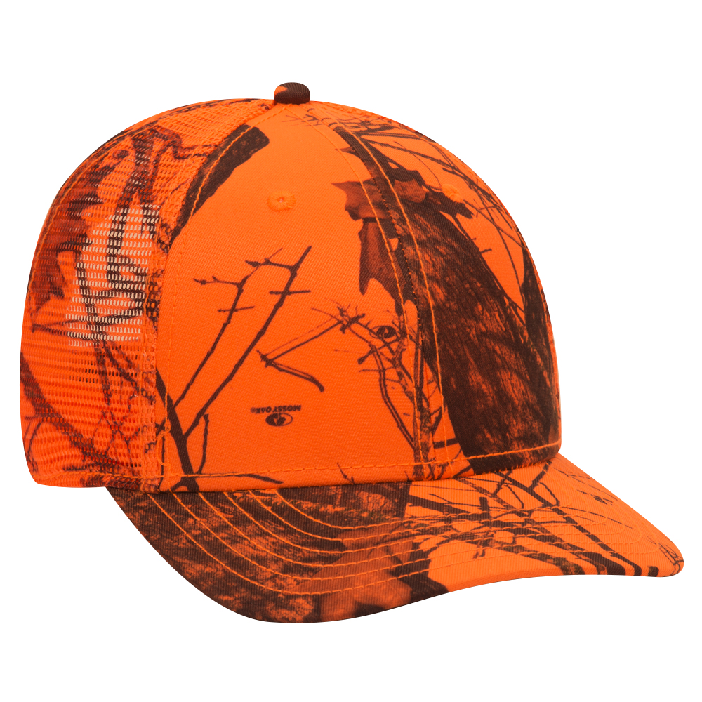OTTO CAP® Mossy Oak Camouflage Superior Polyester Twill 6 Panel Low Profile Mesh Back Trucker Hat 2