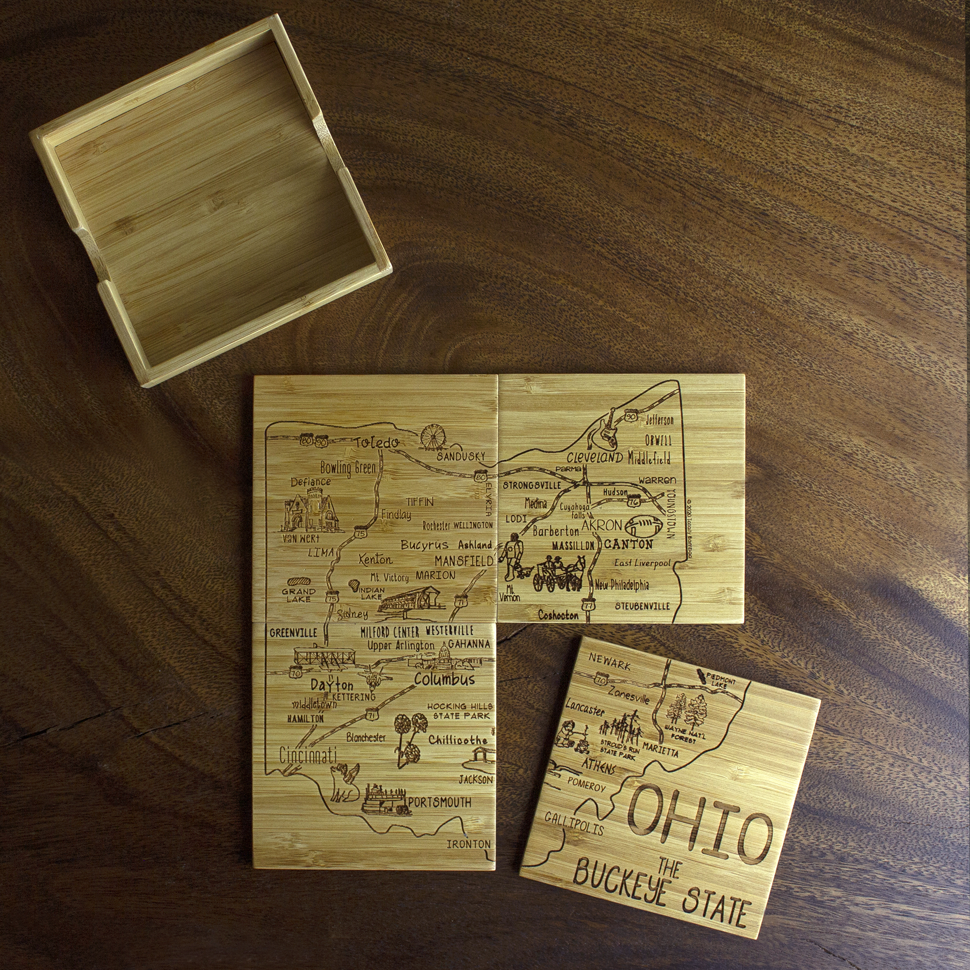 Ohio Puzzle Coaster Set 2