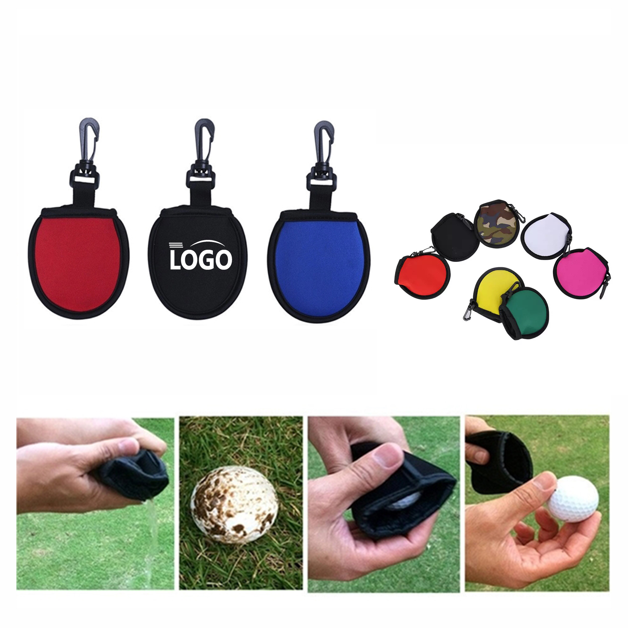 Portable Golf Ball Washer Cleaner Pouch MOQ 10 pcs 3