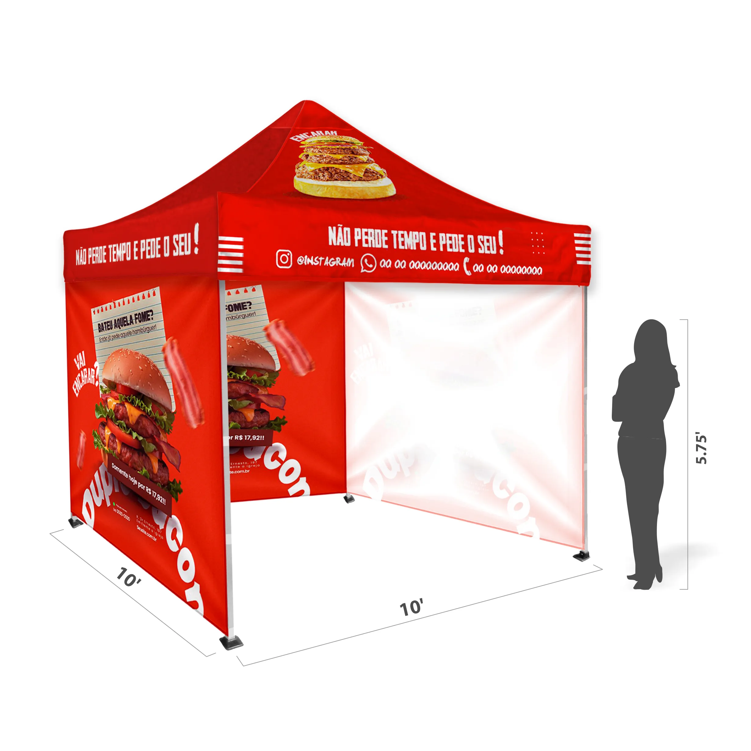 10'x10' Tent Canopy with frame and three full wall 9