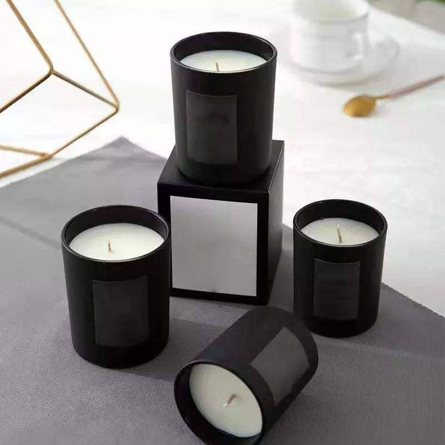 Simple Wooden Covered Glass Empty Cup Candle Holder 4