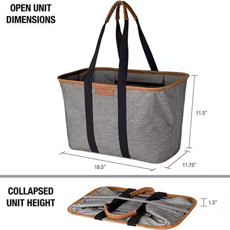 Collapsible Durable Grocery Shopping Bag, custom tote bag with logo imprint 4