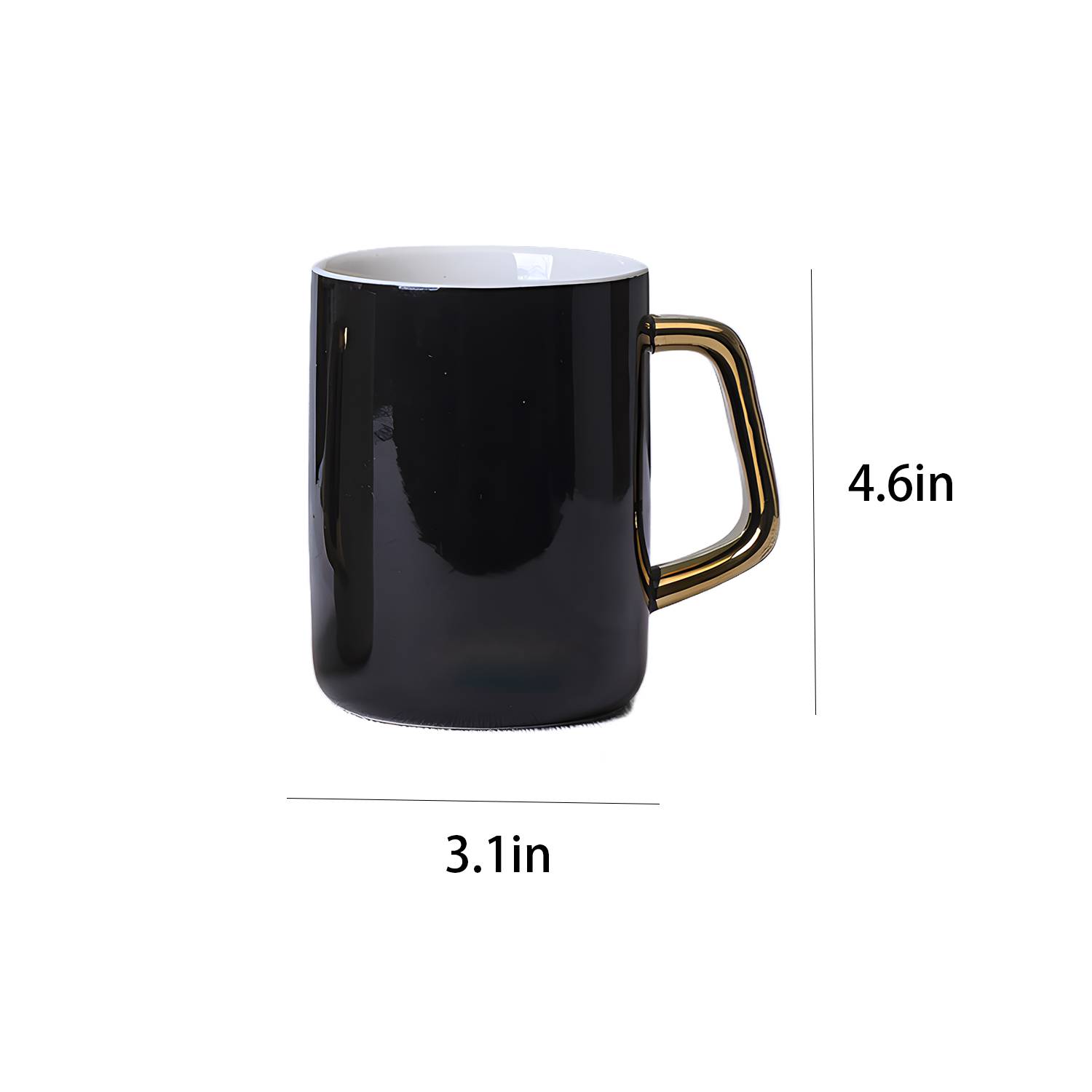 Ceramic Mug with Gold Handle Customized 2