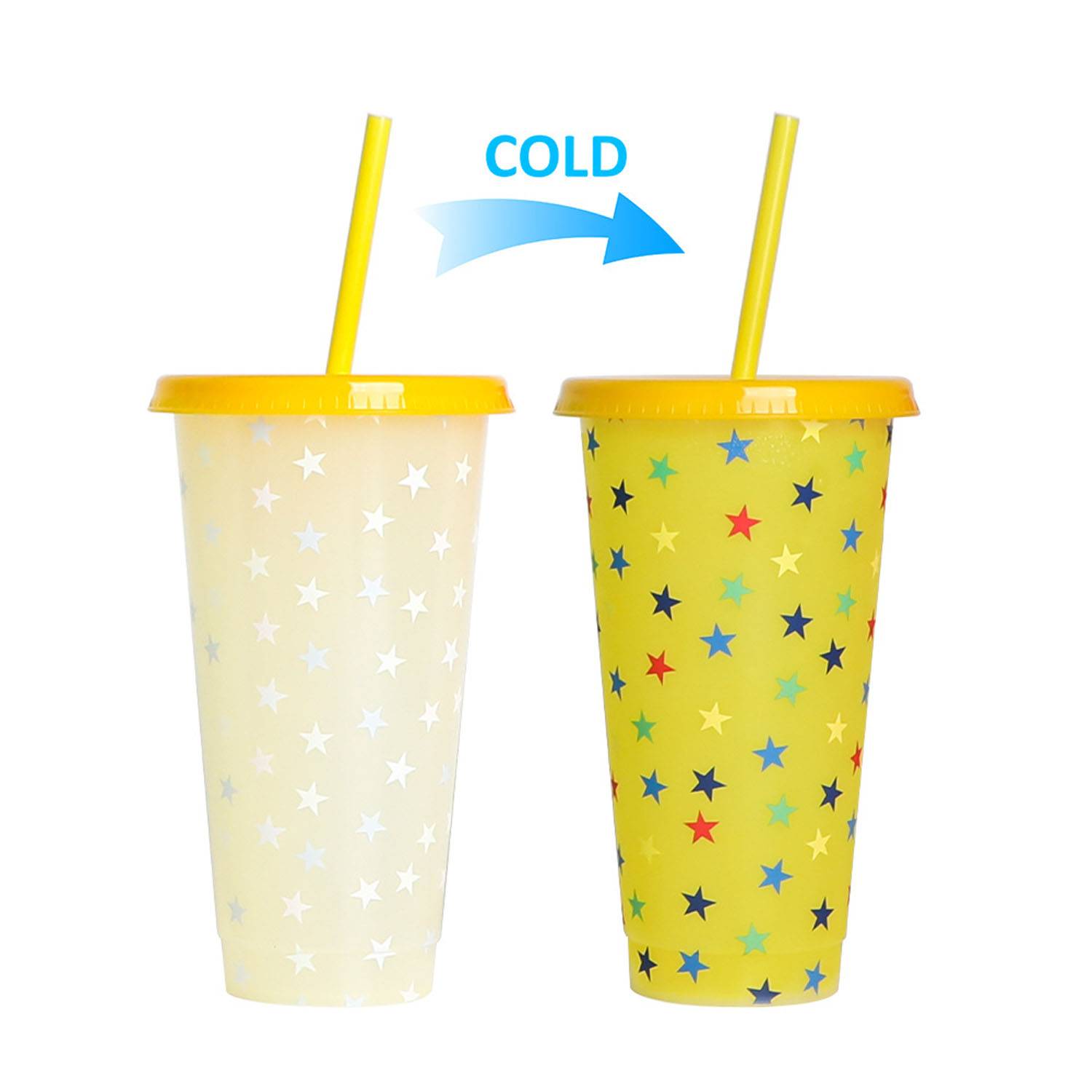 24oz Reusable Color Changing Plastic Cold Drink Cup 7