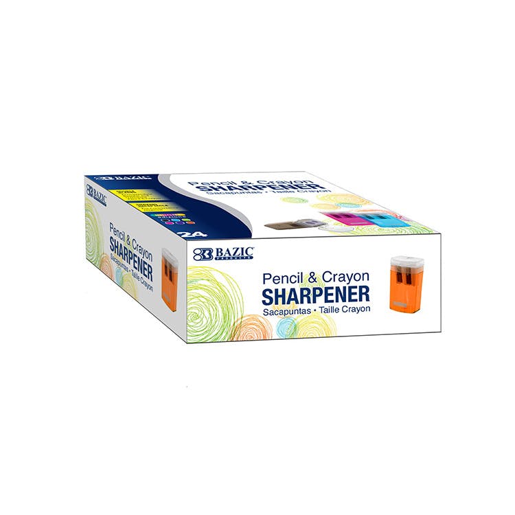 Bulk Sharpeners - Dual Blades Shavings Receptacle Assorted Colors 2