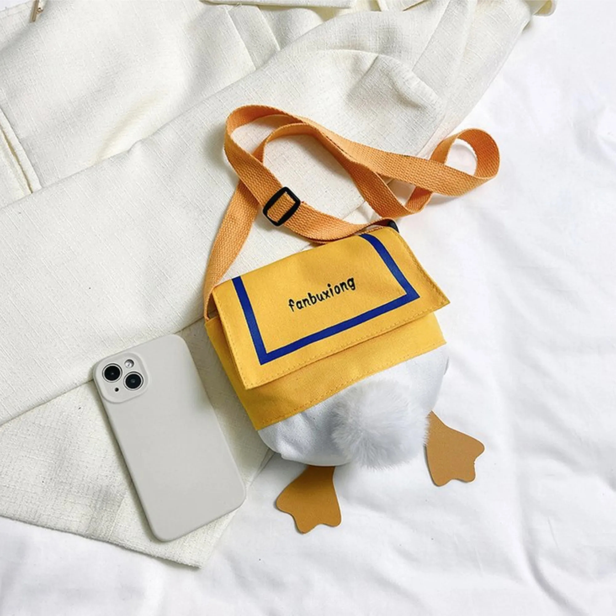 Adorable Duck Butt Canvas Back-to-School Shoulder Bag 3