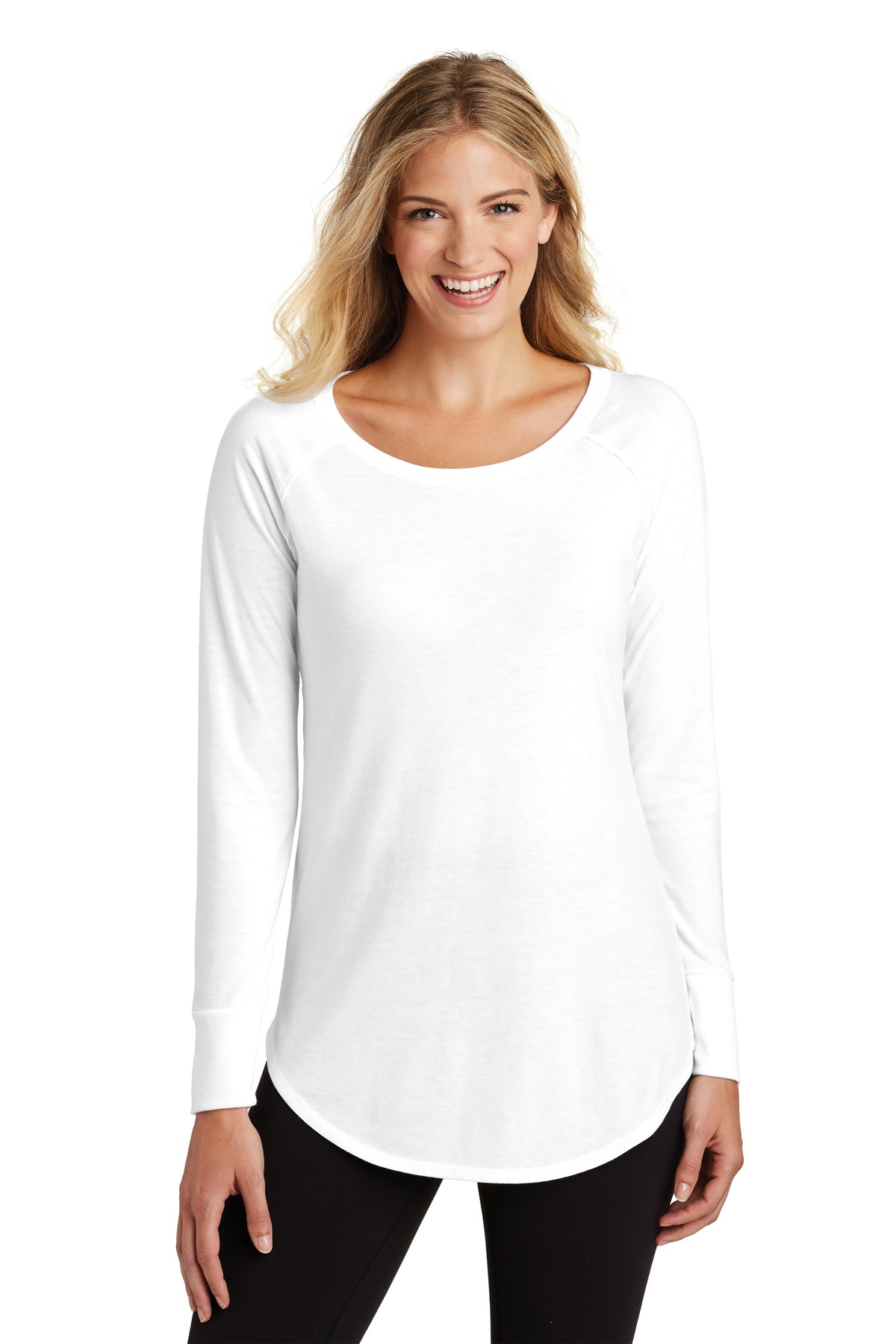 District Women's Perfect Tri Long Sleeve Tunic Tee. DT132L 11