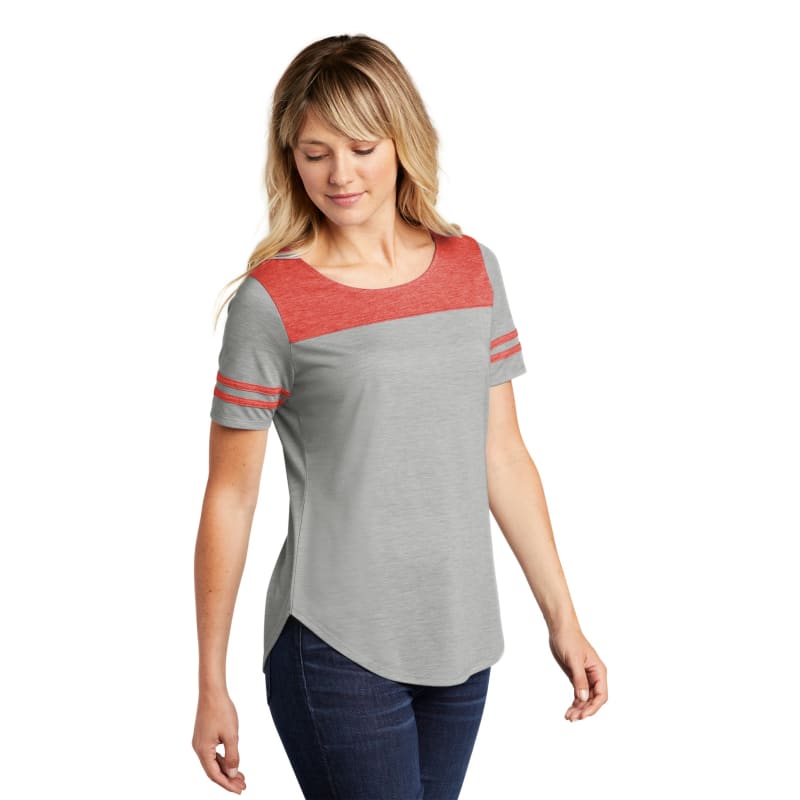 Sport-Tek Women's PosiCharge Tri-Blend Wicking Fan Tee. 2