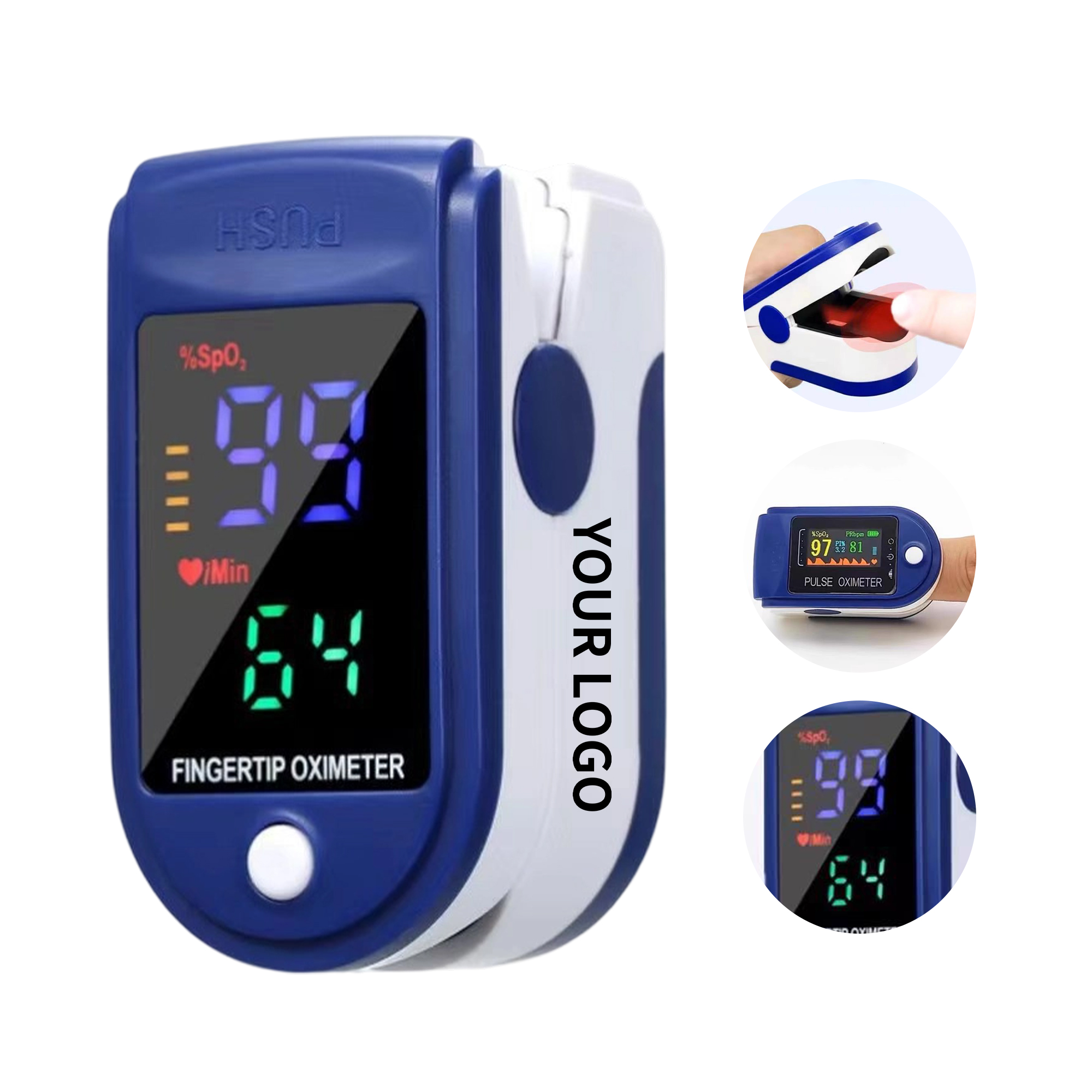 Digital Fingertip Oxygen Meter 3.63" x 2.37" x 1.58" 1