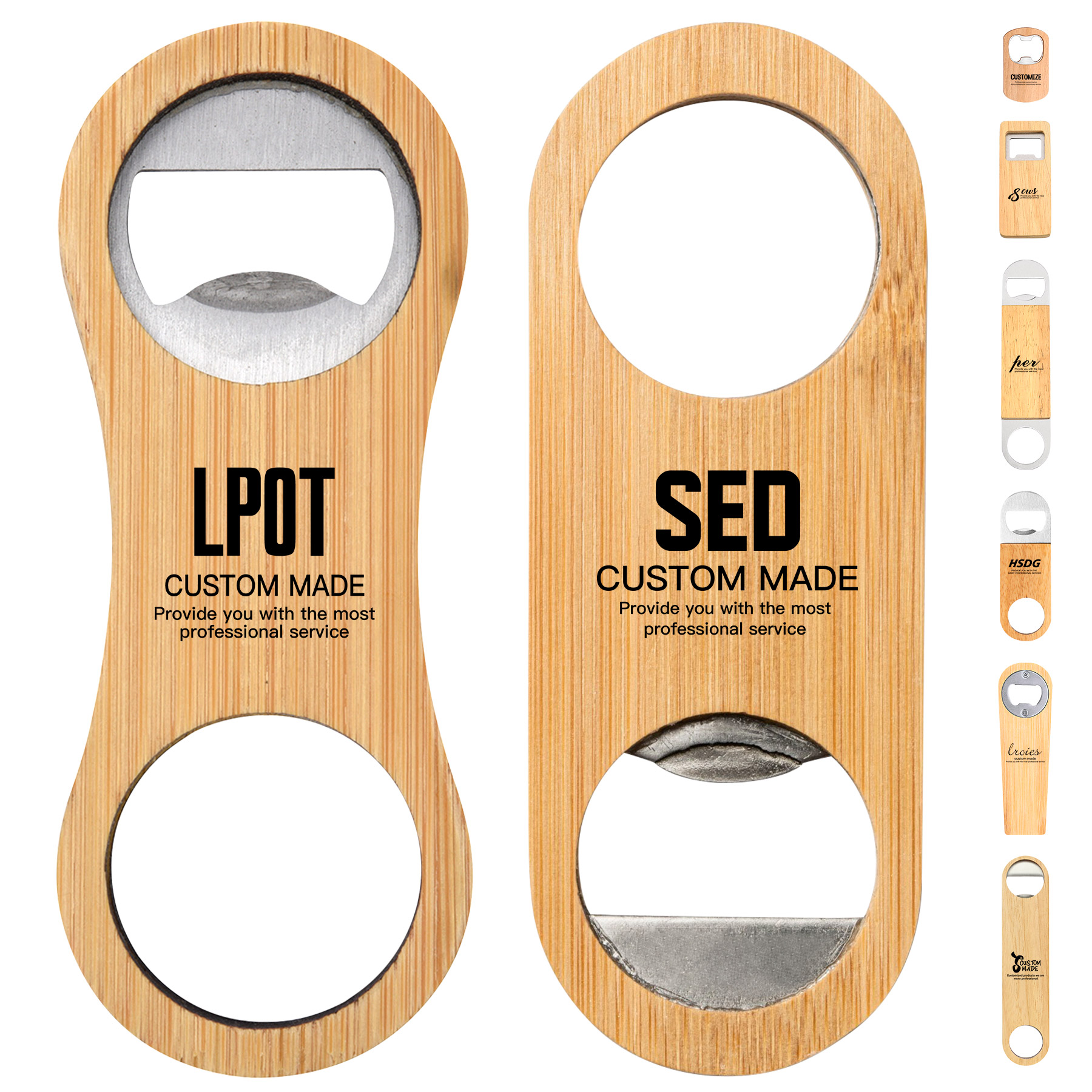 420 Stainless Steel Wooden Handle Bottle Opener 10