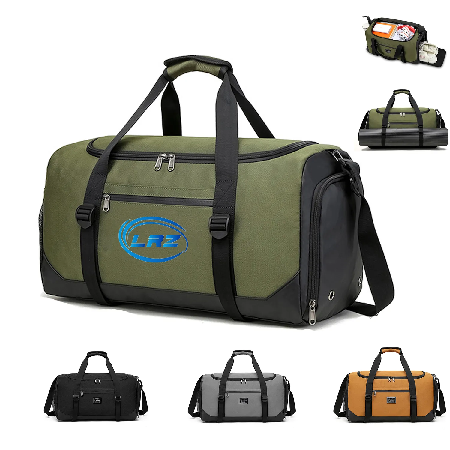Waterproof Sports/Travel Duffel Bag w/Towel/Shoe Compartment 2