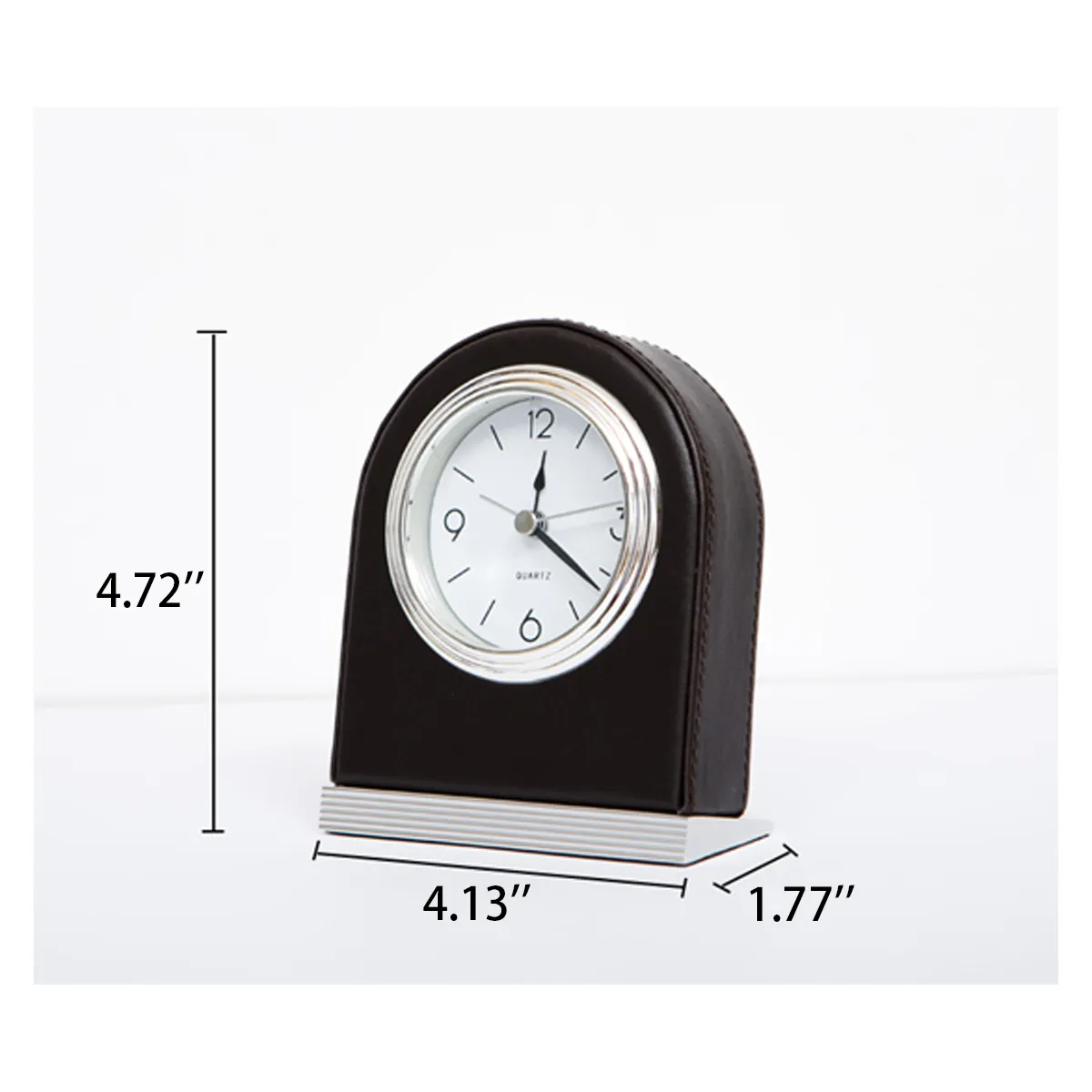 Leather High-end Hotel Living Room Personalized Desk Clock 1