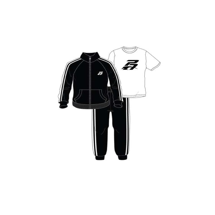 Boys' Tricot Set Black-White 3pc 4-7 2