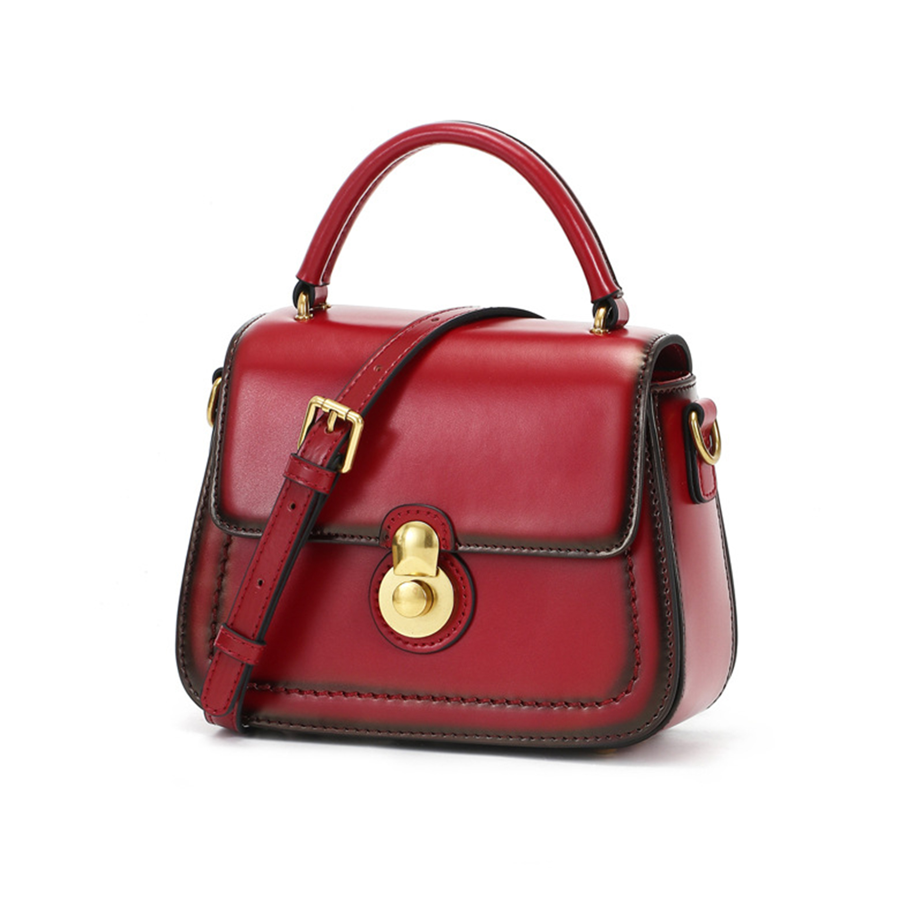 Genuine Leather scalloped portable Cross-body Bag Women 2