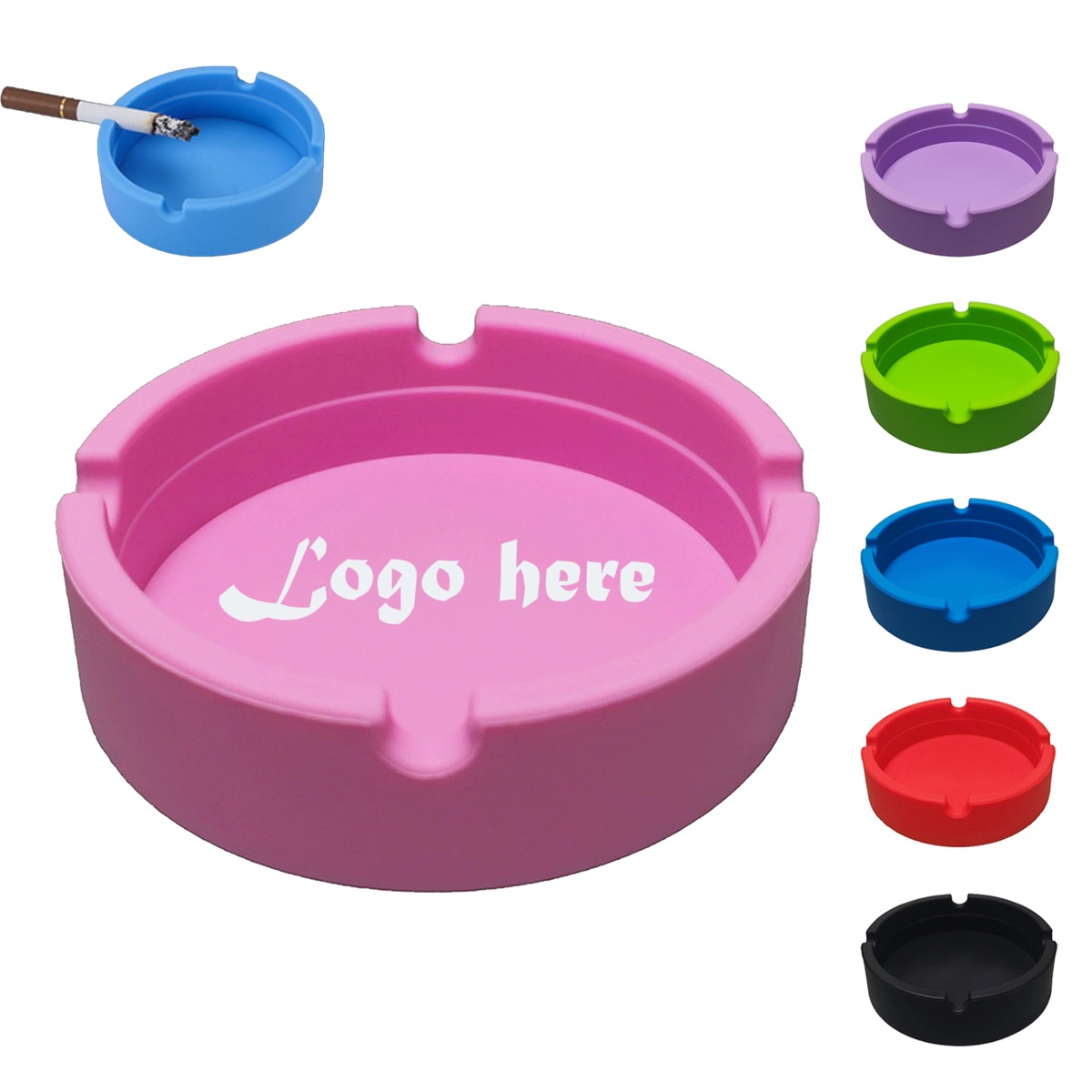 Silicone Round Drop-Resistant Ashtray 3
