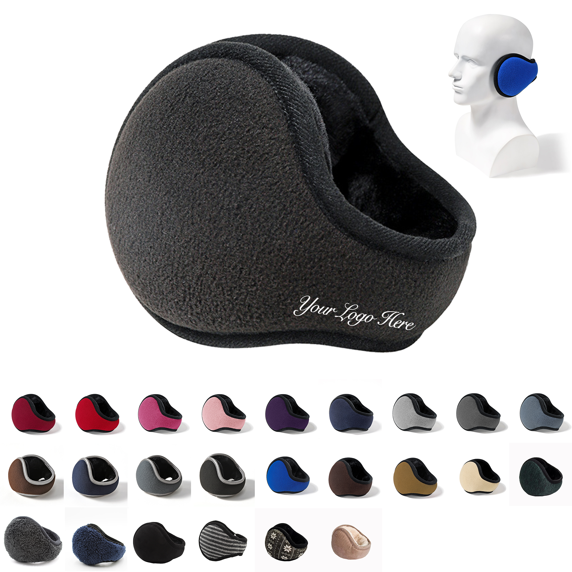 Winter Unisex Foldable Polar Fleece Ear Warmers 2