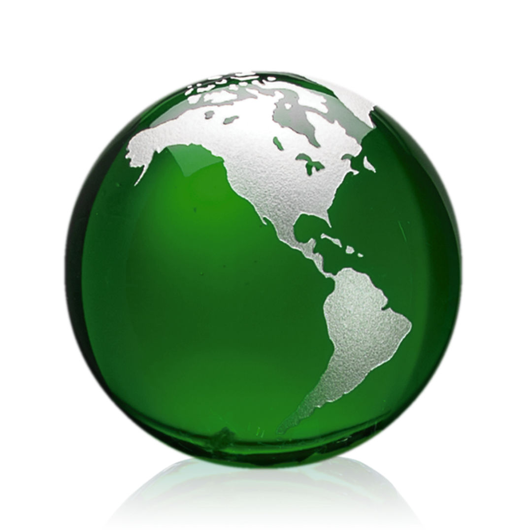 Globe Paperweight - Green 3