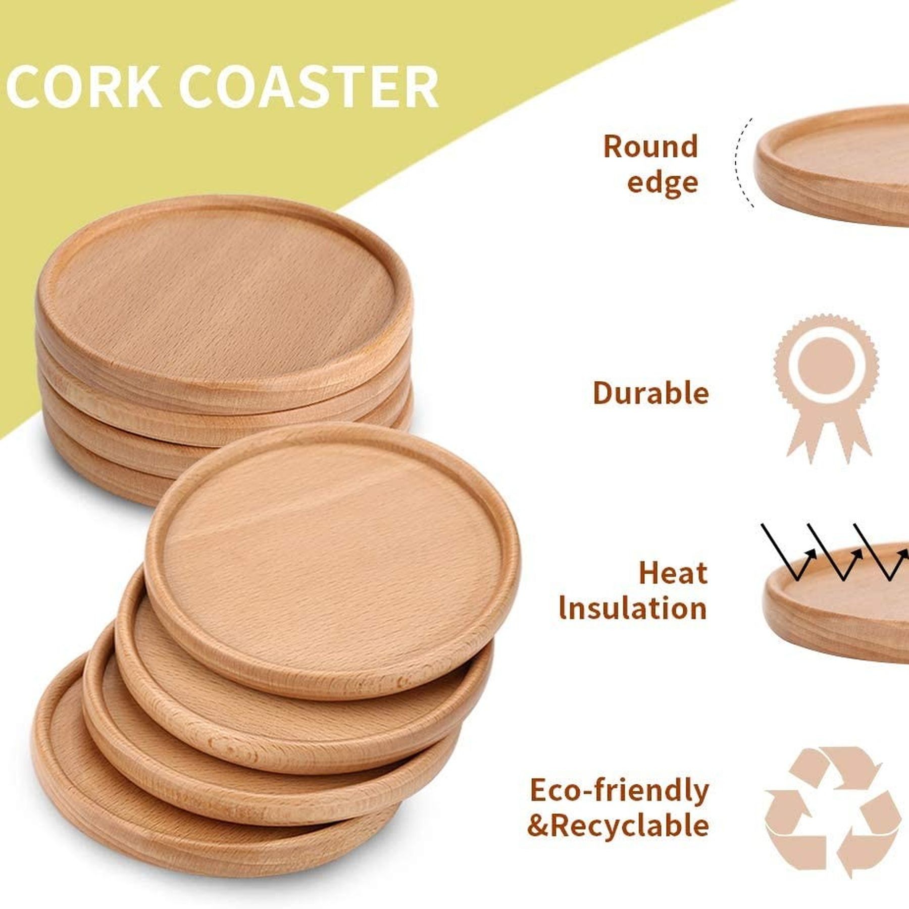 Natural Beech Wood Coaster 14