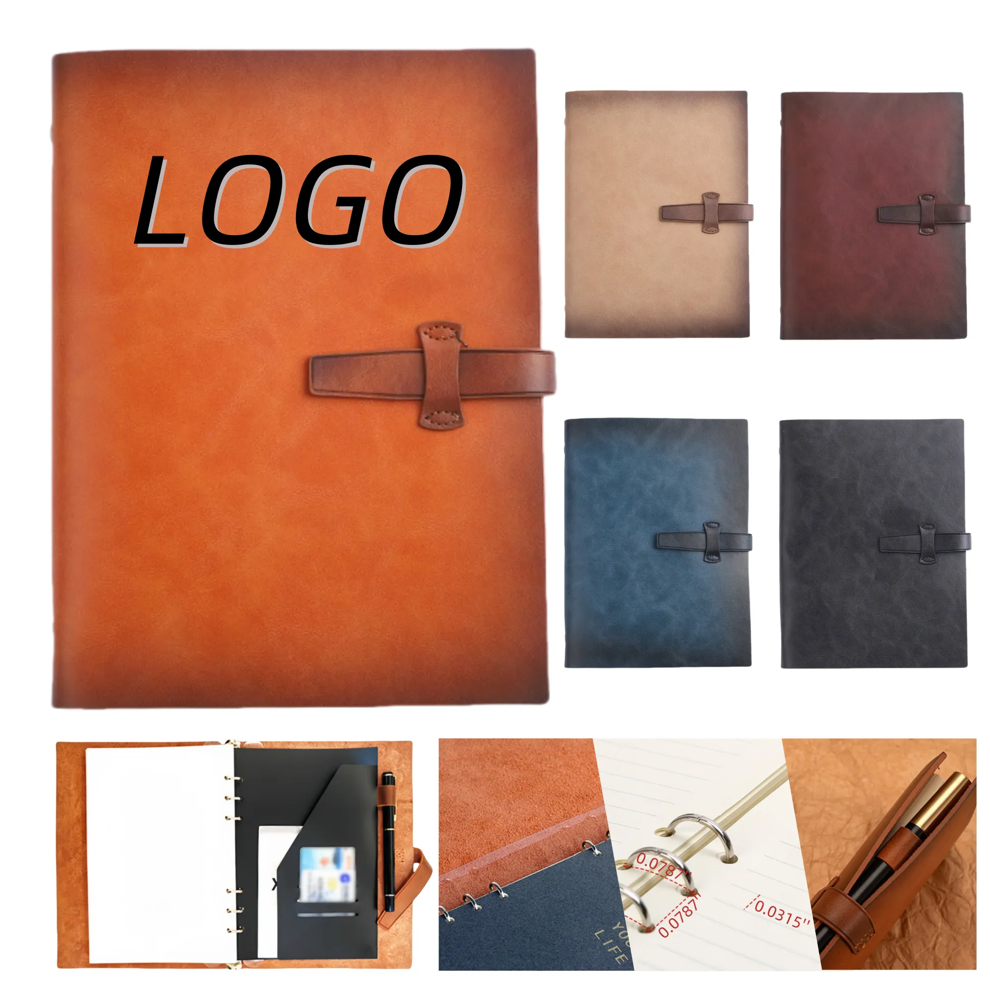 A5 Genuine Leather Business Loose-Leaf Notebook 4