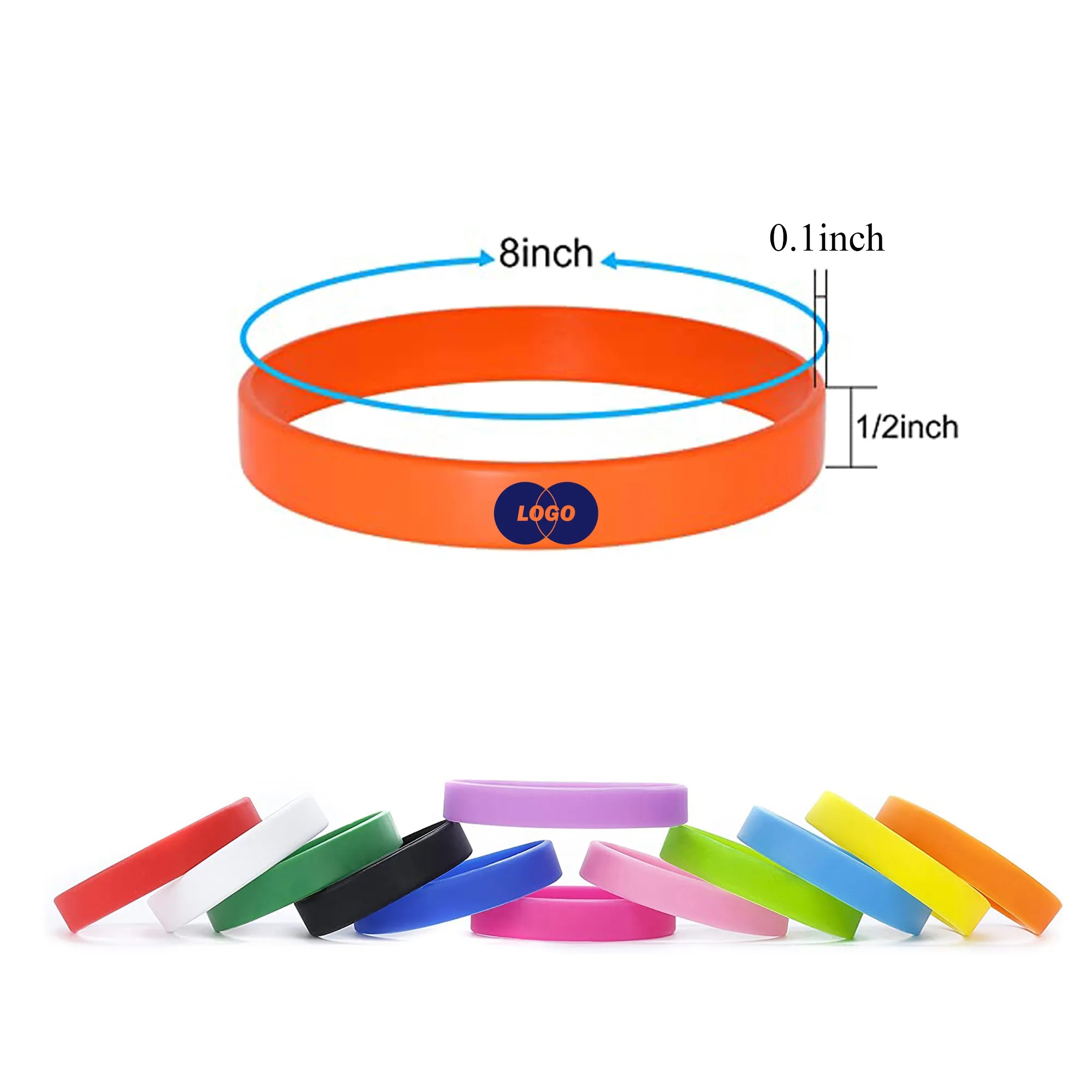 1/2" Silicone Bracelets 9