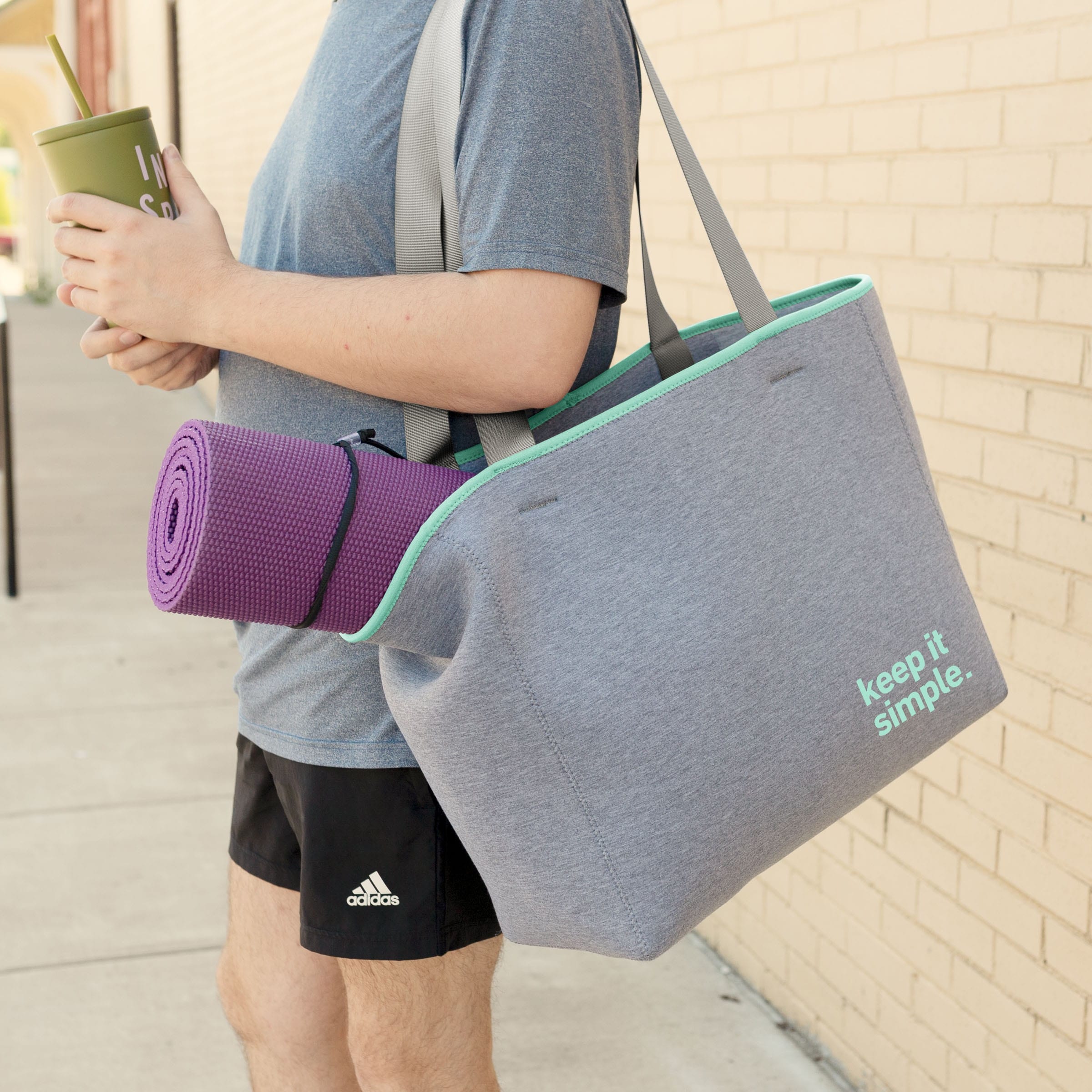 ALL DAY TOTE - HEATHERED JERSEY KNIT NEOPRENE - MEDIUM