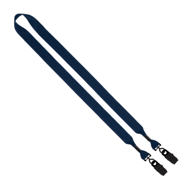3/4" 2-Ended Polyester Lanyard with Metal Crimp & Metal Bulldog Clip 26