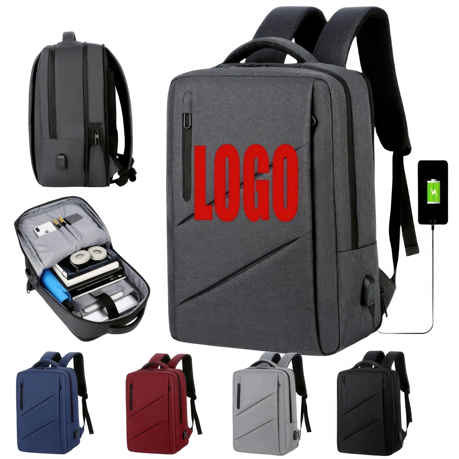 Multifunctional Computer Backpacks with USB Port 2