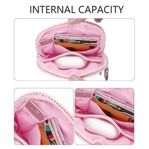 Women Mini Zip Around Wristlet Keychain Wallet 1