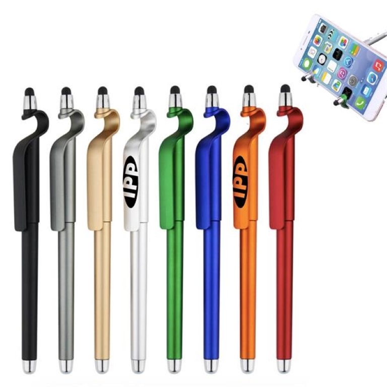 Multifunctional 3 in 1 Phone Holder Capacitive Stylus Ballpo 2