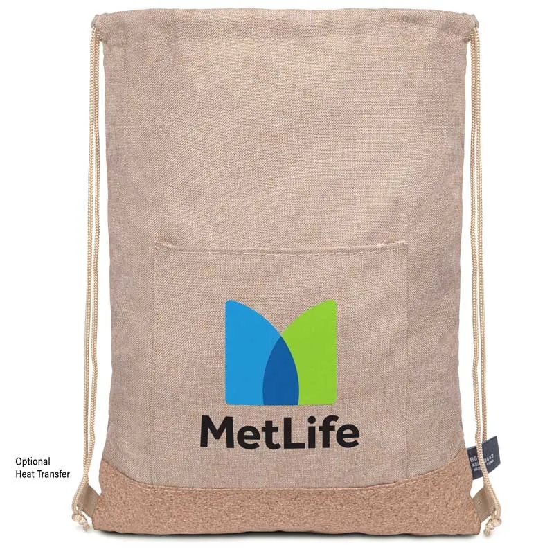 Taylor RPET Drawstring Backpack - Khaki 2