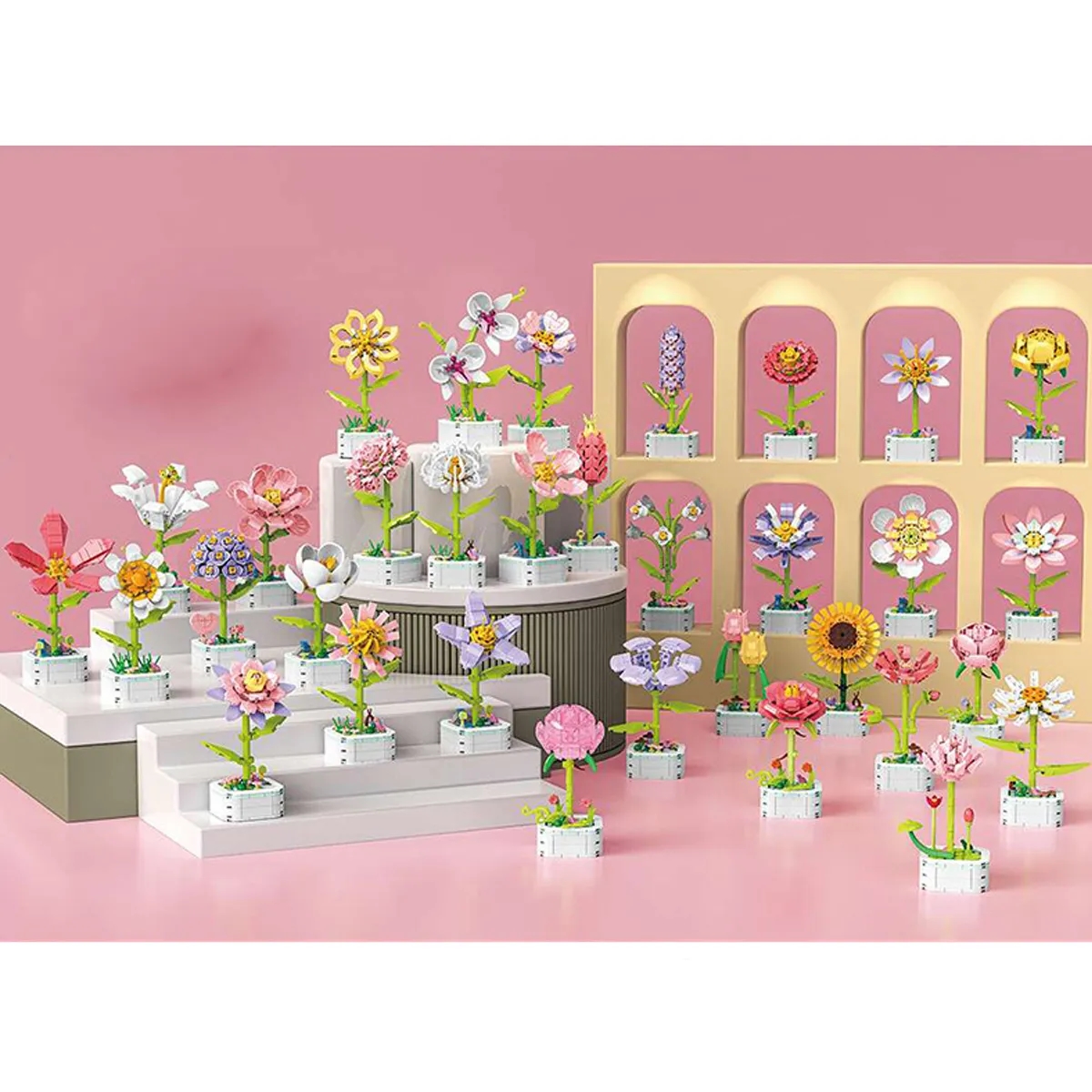 Single Flower Bouquet Building Blocks Set Kit 4